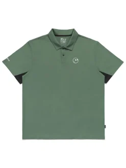 Malbon Performance Pique Polo - Forest/Black