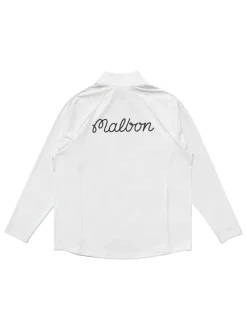 Malbon Performance Raglan Quarter Zip - White