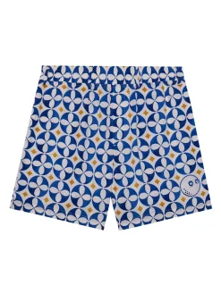 Malbon Riviera Scooter Short - White/Blue/Gold