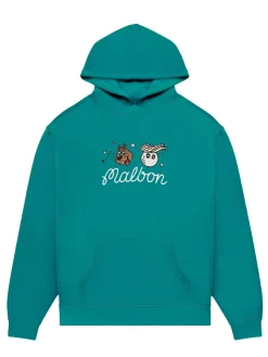 Malbon Two Man Scramble Hoodie - Blue Green