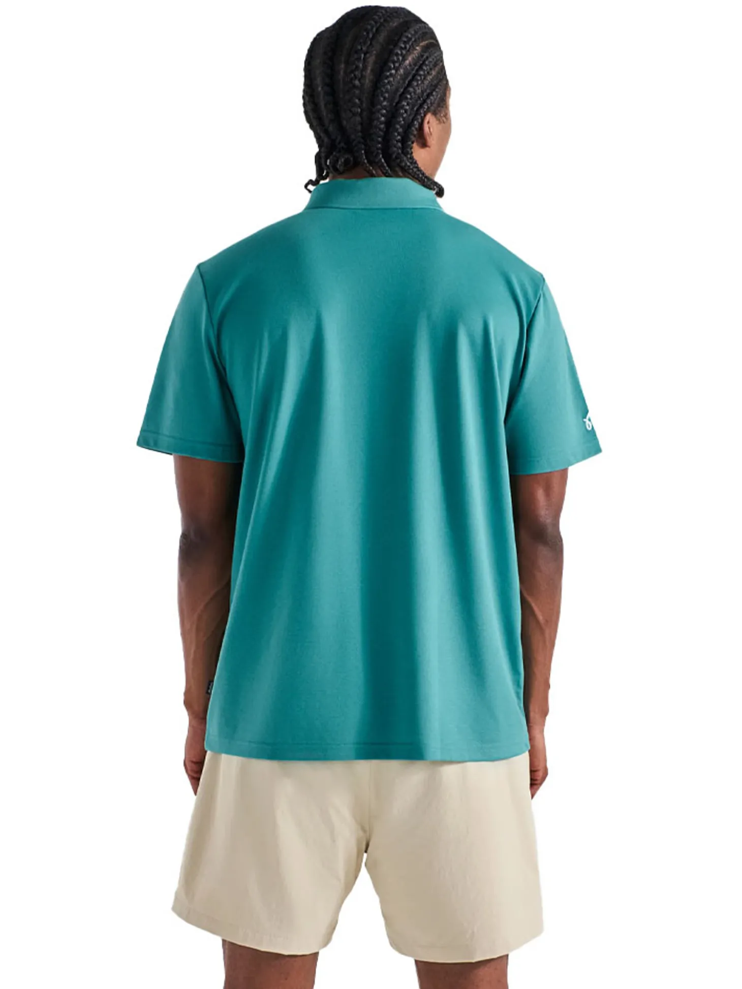 Malbon Two Man Scramble Pique Polo - Blue Green