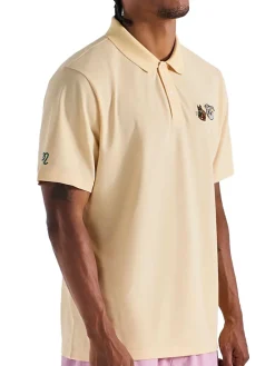Malbon Two Man Scramble Pique Polo - Light Khaki