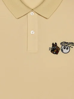 Malbon Two Man Scramble Pique Polo - Light Khaki