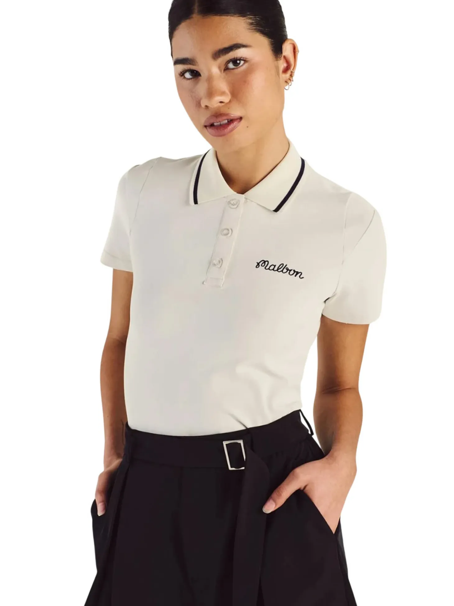 Malbon Womens Amara Pleated Short - Black