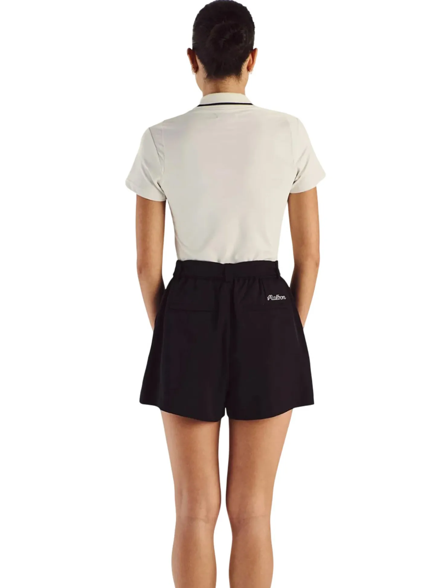 Malbon Womens Amara Pleated Short - Black