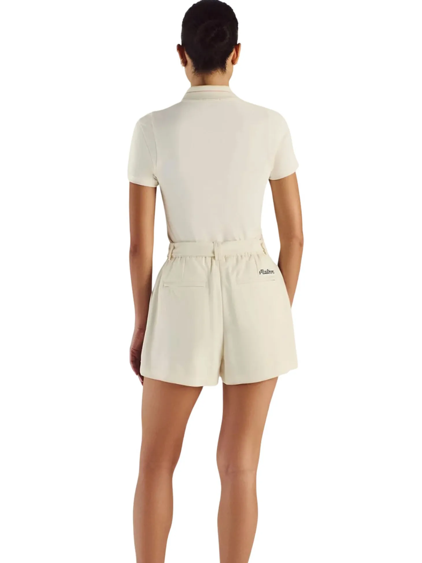 Malbon Womens Amara Pleated Short - Ivory