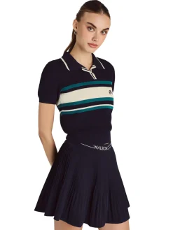 Malbon Womens Carina Polo - Navy