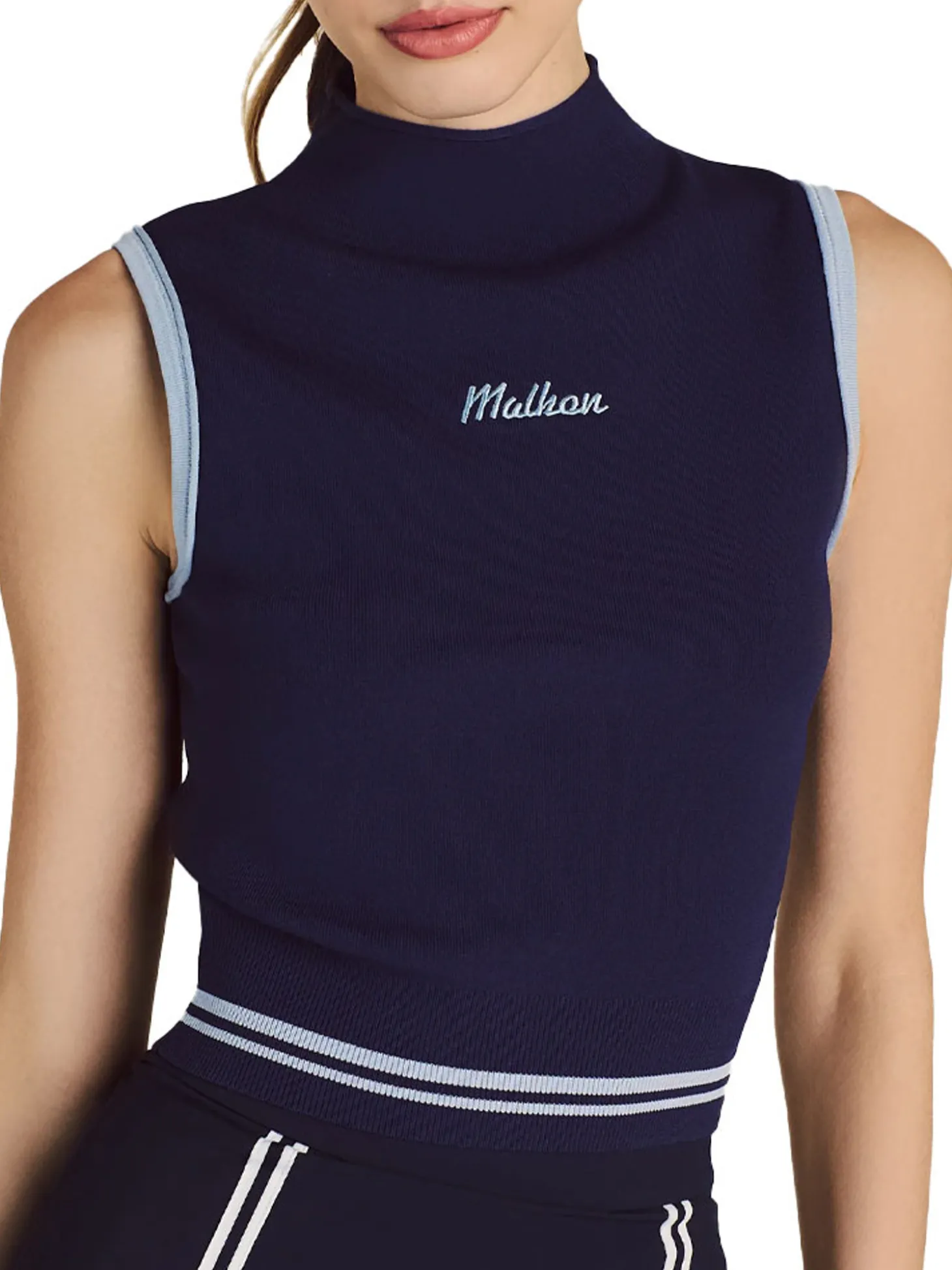 Malbon Womens Kara Mock Neck Vest - Navy