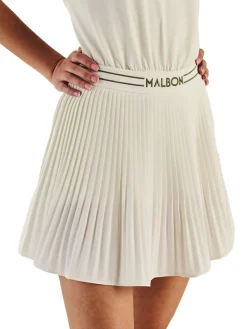 Malbon Womens Valentina Pleated Skirt - Ivory