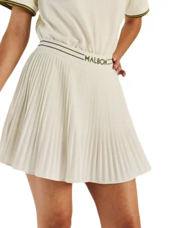 Malbon Womens Valentina Pleated Skirt - Ivory