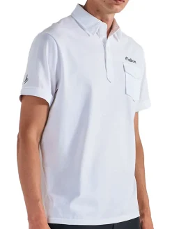 Malbon x Jesper Parnevik Single Pocket Mercerized Cotton Jersey Polo - White