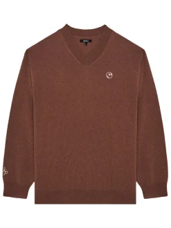 Malbon x Jesper Parnevik V-Neck Merino Wool Sweater - Chocolate