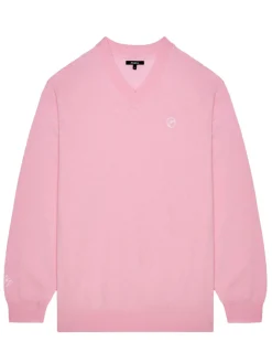 Malbon x Jesper Parnevik V-Neck Merino Wool Sweater - Pink