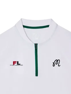 Malbon Zip Raglan Blade Polo - White