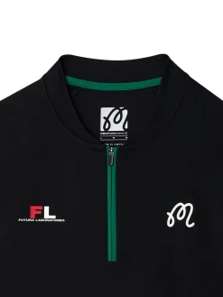 Malbon Zip Raglan Blade Polo - Black