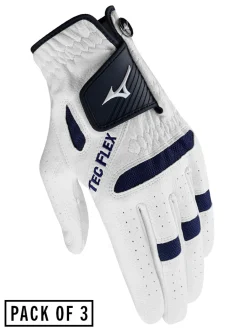 Mizuno TecFlex Golf Gloves - Womens 3 Pack White