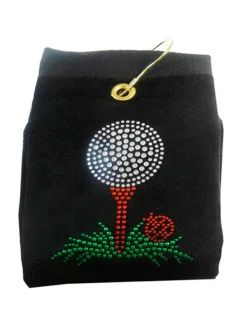Navika Bling Golf Tee Towel Black
