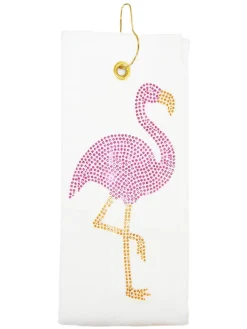 Navika Flamingo Golf Towel White