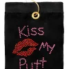 Navika Kiss My Putt Golf Towel Black