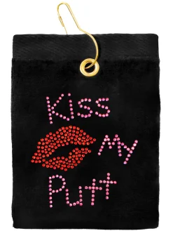 Navika Kiss My Putt Golf Towel Black