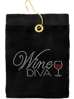 Navika Wine Diva Golf Towel Black