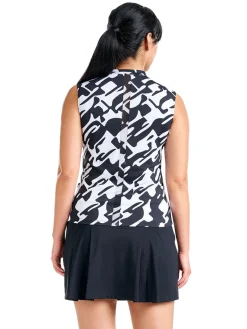 Nivo Women's Linnea Sleeveless Livcool Mock - Black/White