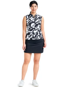 Nivo Women's Linnea Sleeveless Livcool Mock - Black/White