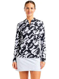 Nivo Women's Lolita Long Sleeve Livcool Mock - Black/White