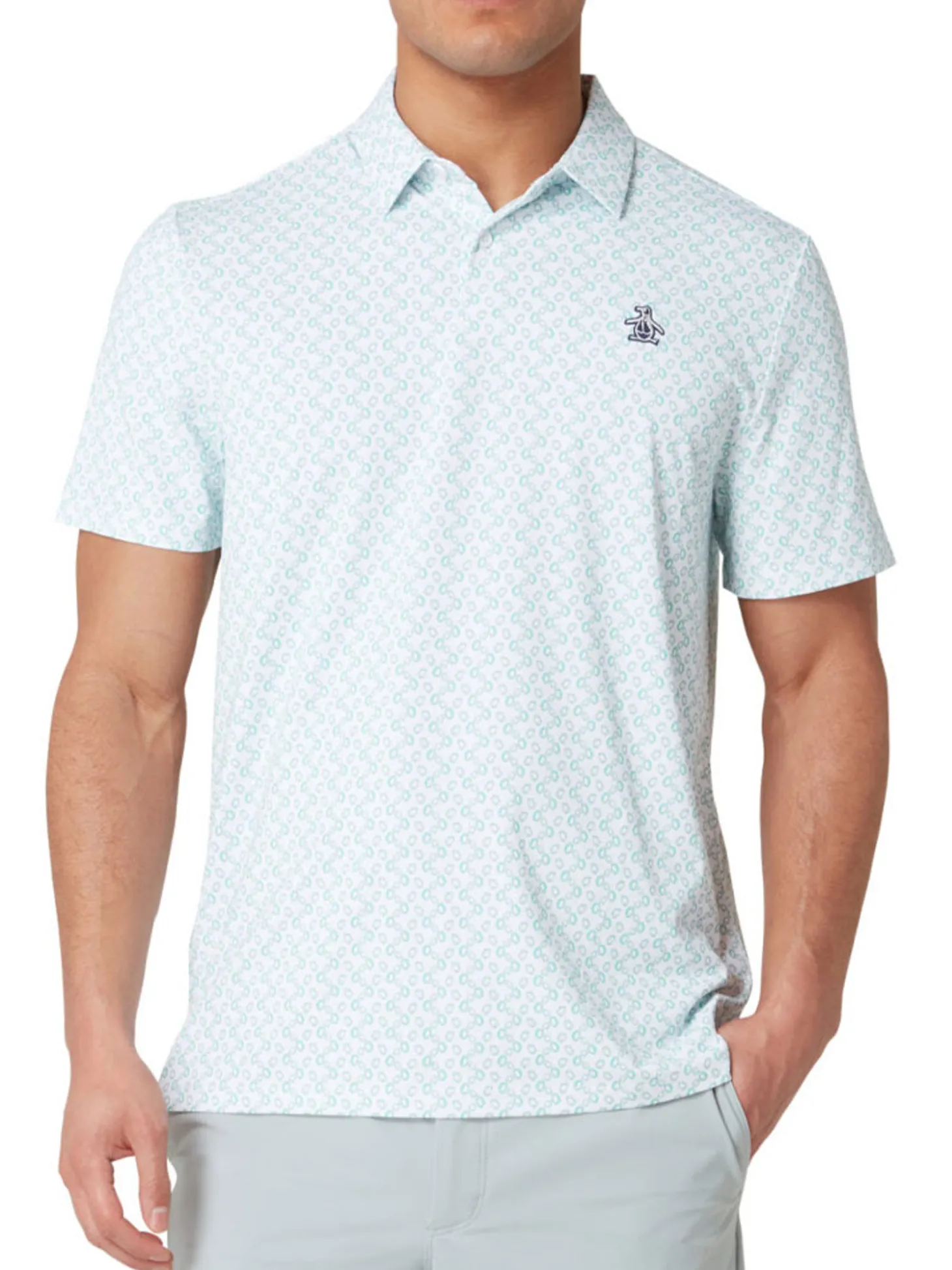 Original Penguin All Over Lifesaver Print Polo - Bright White