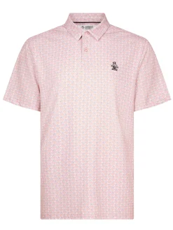 Original Penguin All Over Lifesaver Print Polo - Charm Pink