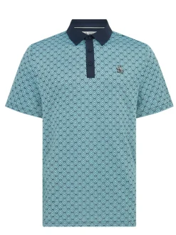 Original Penguin Bohemian Jacquard Block Polo - Black Iris