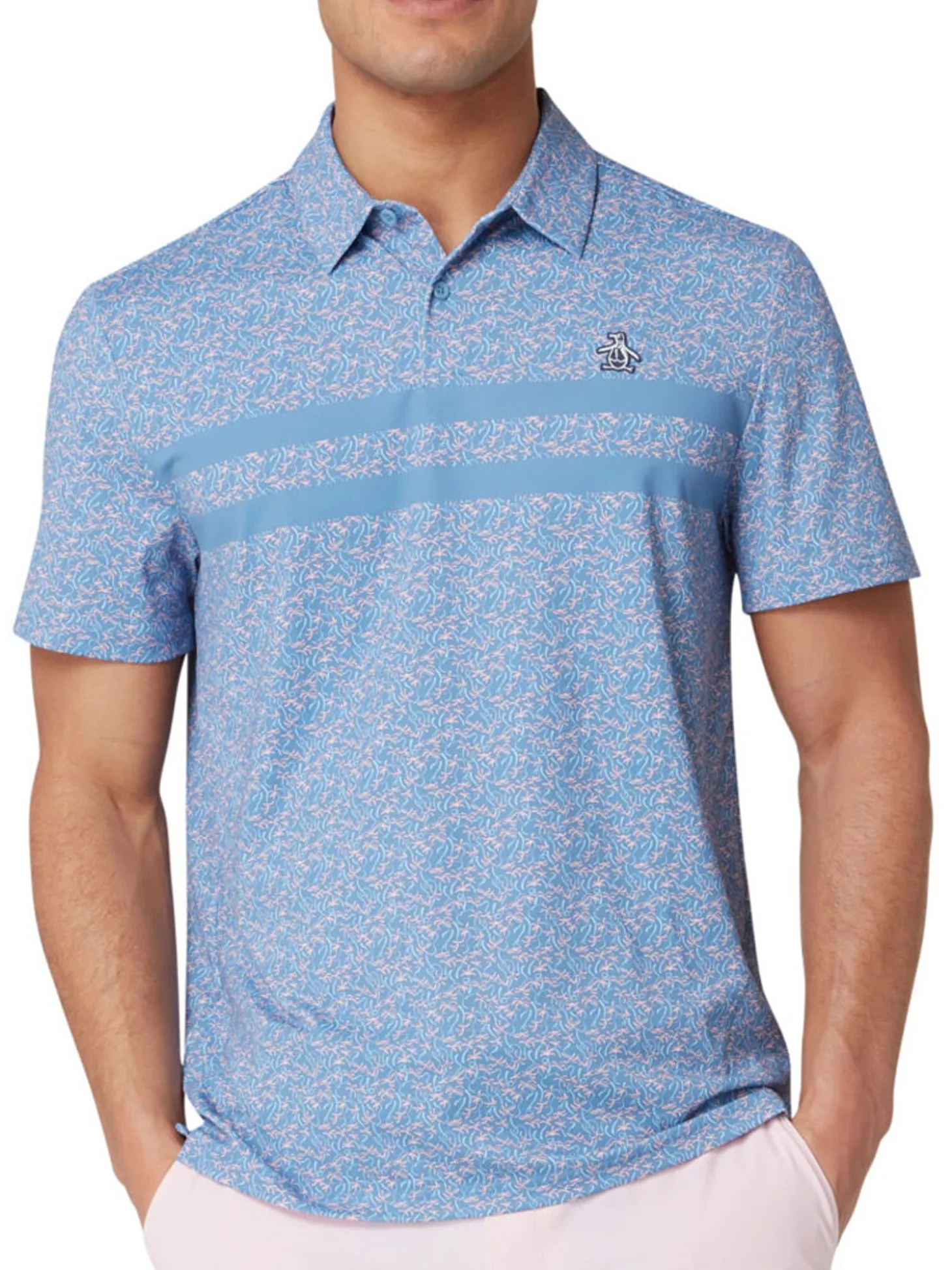 Original Penguin Engineered Novelty Stripe Polo - Quiet Harbour