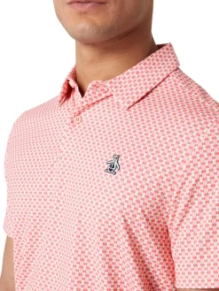 Original Penguin Pete's Bowtie Micro Print Polo - Murex Shell