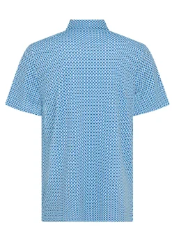 Original Penguin Pete's Bowtie Micro Print Polo - Blue Grotto