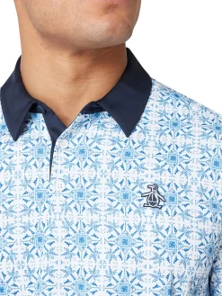 Original Penguin Pete's Cocktail Windowpane Polo - Bright White