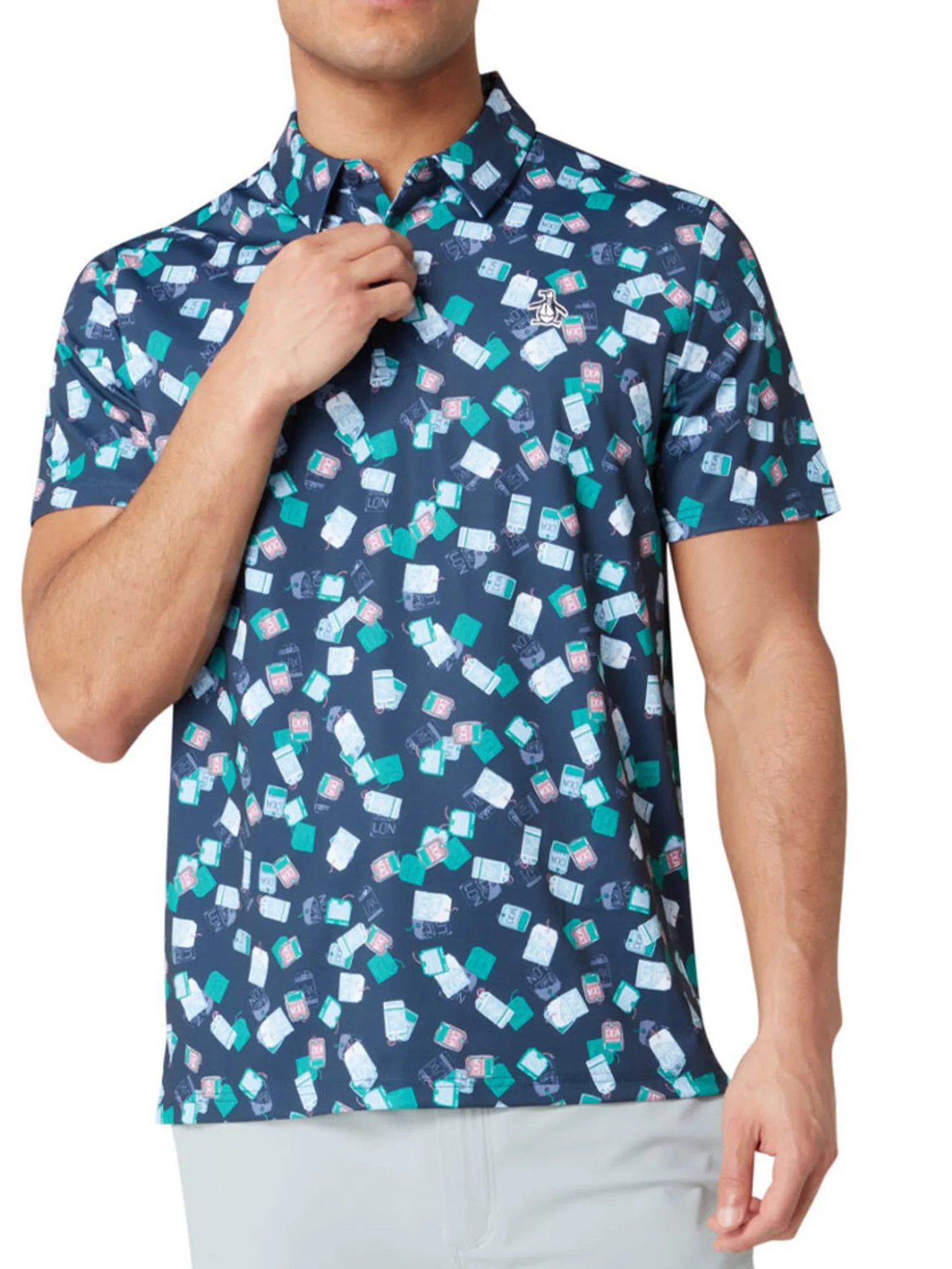 Original Penguin Pete's Travel Tags Caddy Polo - Black Iris