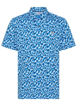 Original Penguin Underwater Mosaic Geo Polo - French Blue