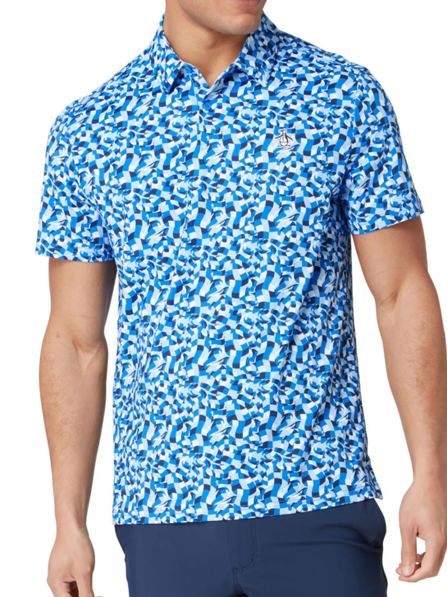 Original Penguin Underwater Mosaic Geo Polo - French Blue