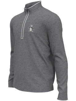 Original Penguin 1/4-Zip Technical Earl - Quiet Shade Heather