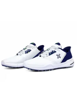 Payntr Golf X 005 F Golf Shoes - White/Navy/Electric Green