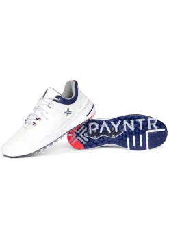 Payntr Golf X 001 F Golf Shoes - White/Electric Red/Navy