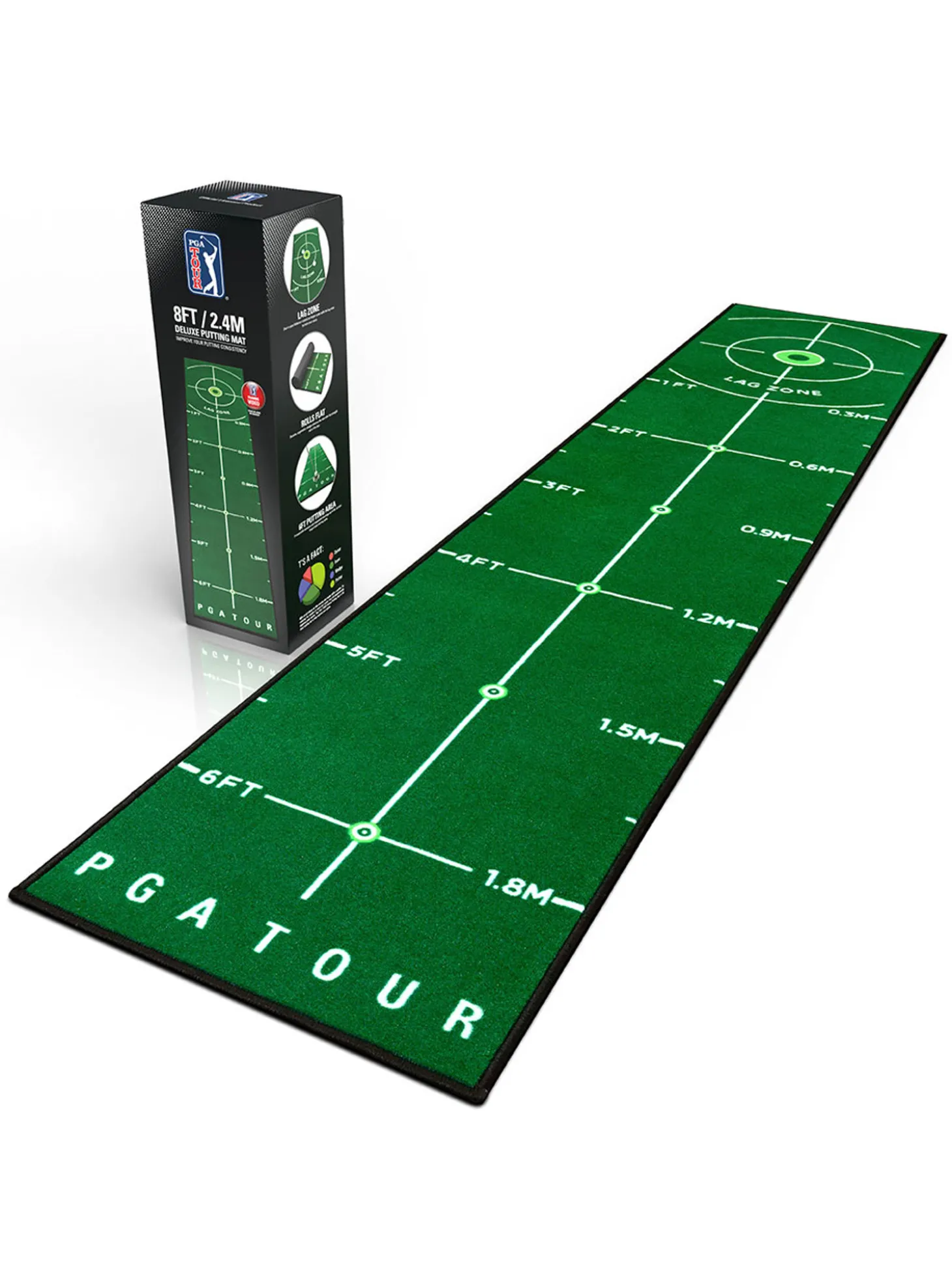 PGA Tour 8ft Putting Mat - Green