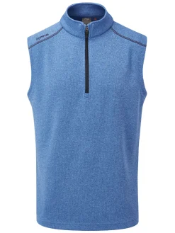Ping Ramsey 1/2 Zip Ribbed Fleece Vest - Snorkel Blue Marl