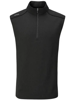 Ping Ramsey 1/2 Zip Ribbed Fleece Vest - Black
