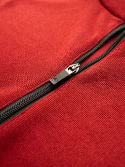 Ping Ramsey 1/2 Zip Ribbed Fleece - Rich Red Marl