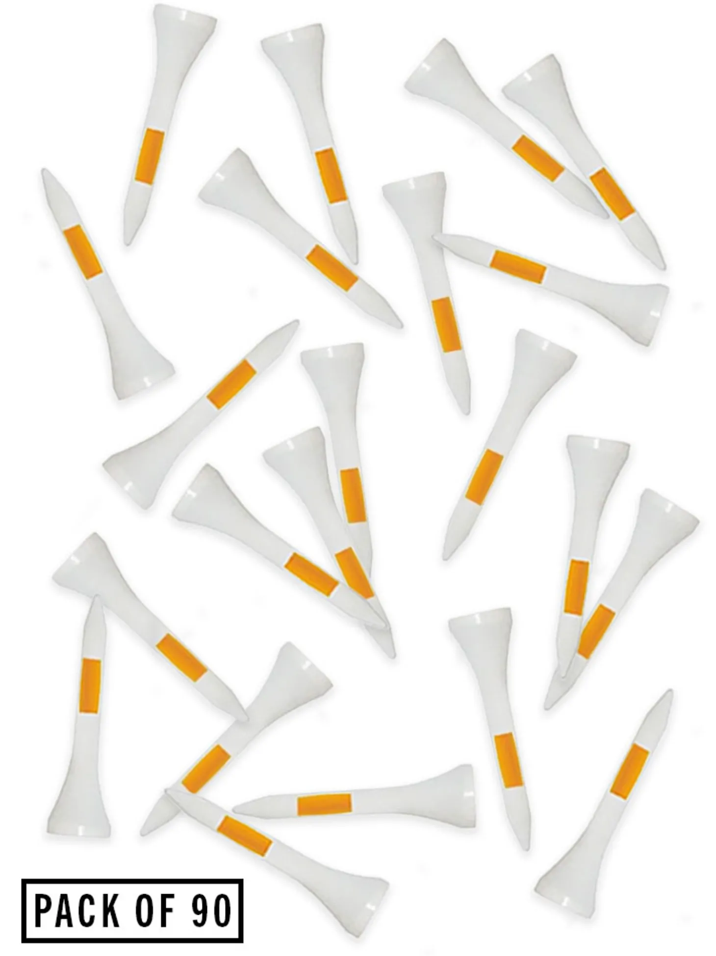 Pride PTS Prolength Golf Tees 90 Pack - Orange