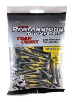 Pride PTS Titanium Tees 75 Pack 2.75 Inch Silver/Yellow