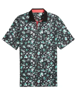 Puma CLOUDSPUN Abstract Camo Polo - Puma Black/Aquatic