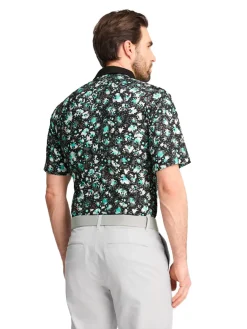 Puma CLOUDSPUN Abstract Camo Polo - Puma Black/Aquatic