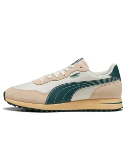Puma Helsinki G Spikeless Golf Shoes - Frosted Ivory/Green Terrain/Light Straw
